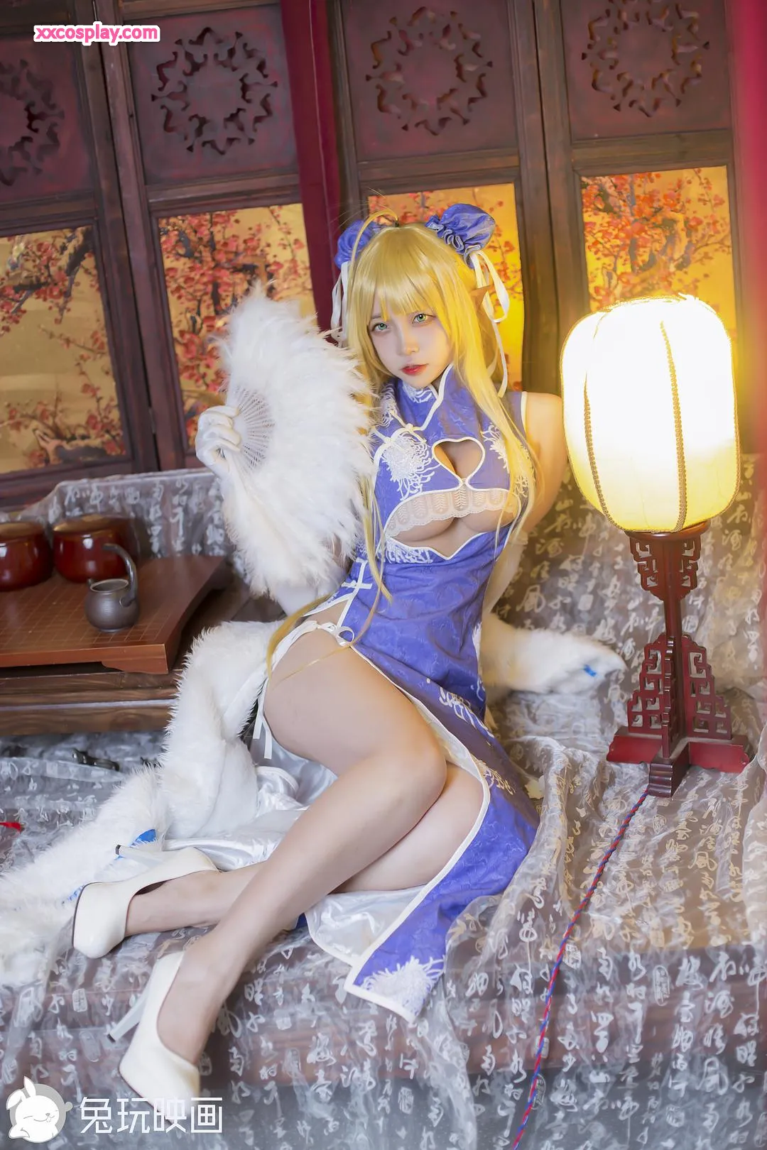 兔玩映画 红蓝旗袍诱惑